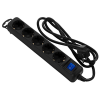 დენის გამანაწილებელი 2E 2E-U05ESM3B, 5 Socket, 3m, Black.