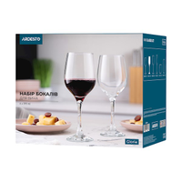 ღვინის ჭიქების ნაკრები Ardesto AR2639GW Gloria, 395Ml, 6Pcs, Wine Glasses Set, Transparent
