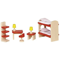 ხის ავეჯის ნაკრები GOKI SET FOR DOLLS FURNITURE FOR CHILDREN'S ROOM 51719G