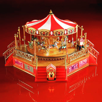 Big Size Rotating Vintage Carousel music box With Led Lights